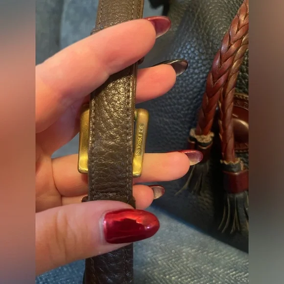 Vintage Dooney & Bourke All Weather Leather Tri-Color Drawstring Bucket Bag - Picture 6 of 14